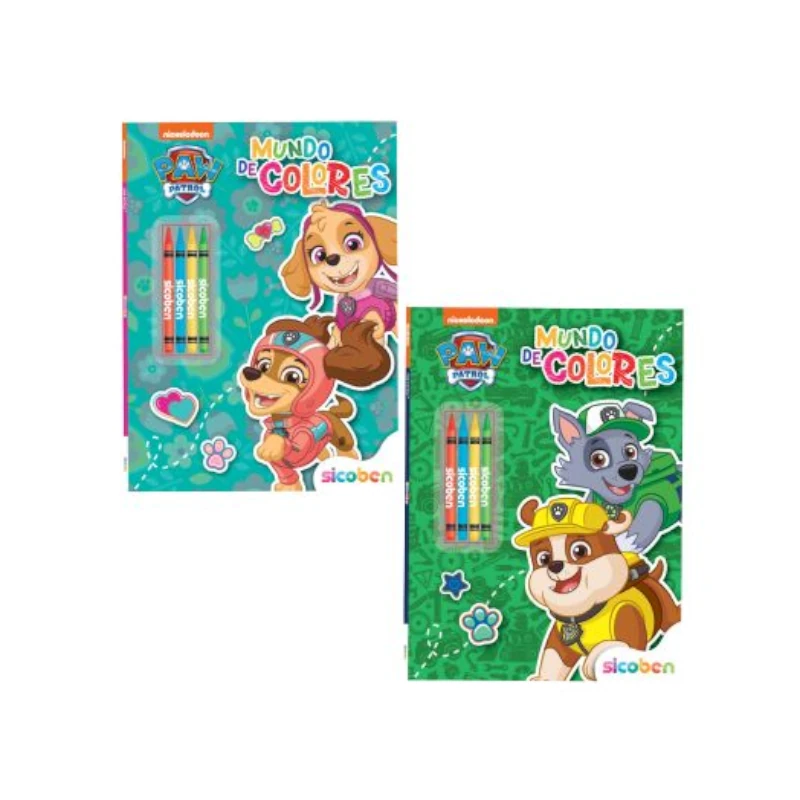 Libro De Actividades Mundo De Colores Paw Patrol Con Crayones
