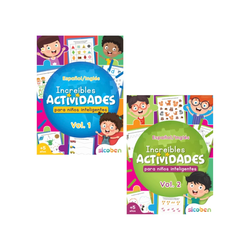Libro De Actividades Para Niños Inteligentes Español/Ingles Surt 64 Pag