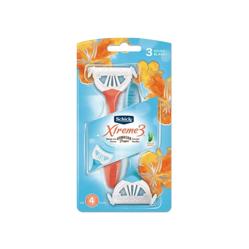 Prestobarba Schick X3 Pqt4 3hjs Ros/Azul