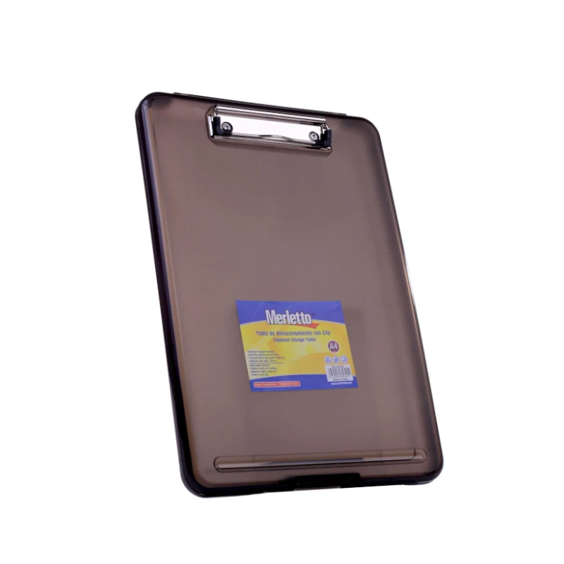 Tablero Plast A4 Merletto Tipo Portafolio Color Humo