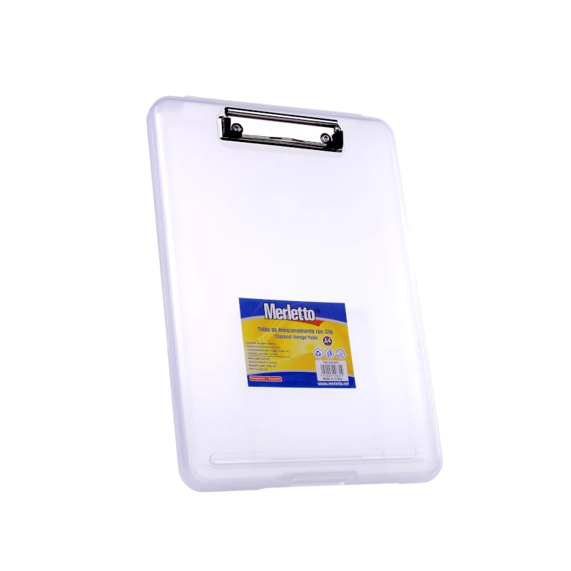 Tablero Plast A4 Transp Merletto Tipo Portafolio