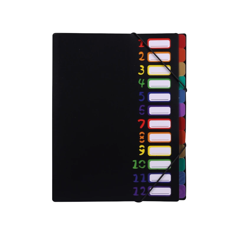 Acordeon Plastico Tamaño Carta 12 Divisiones Con Liga Merletto