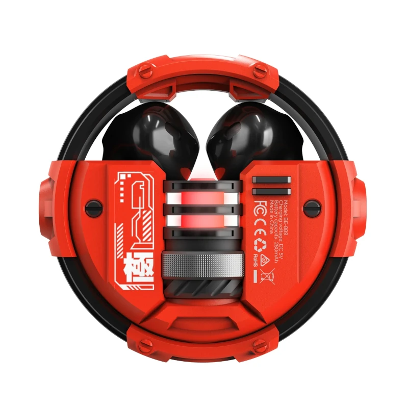 Audifono Marvo Inalambrico Bluetooth Neg-Roj Be-889