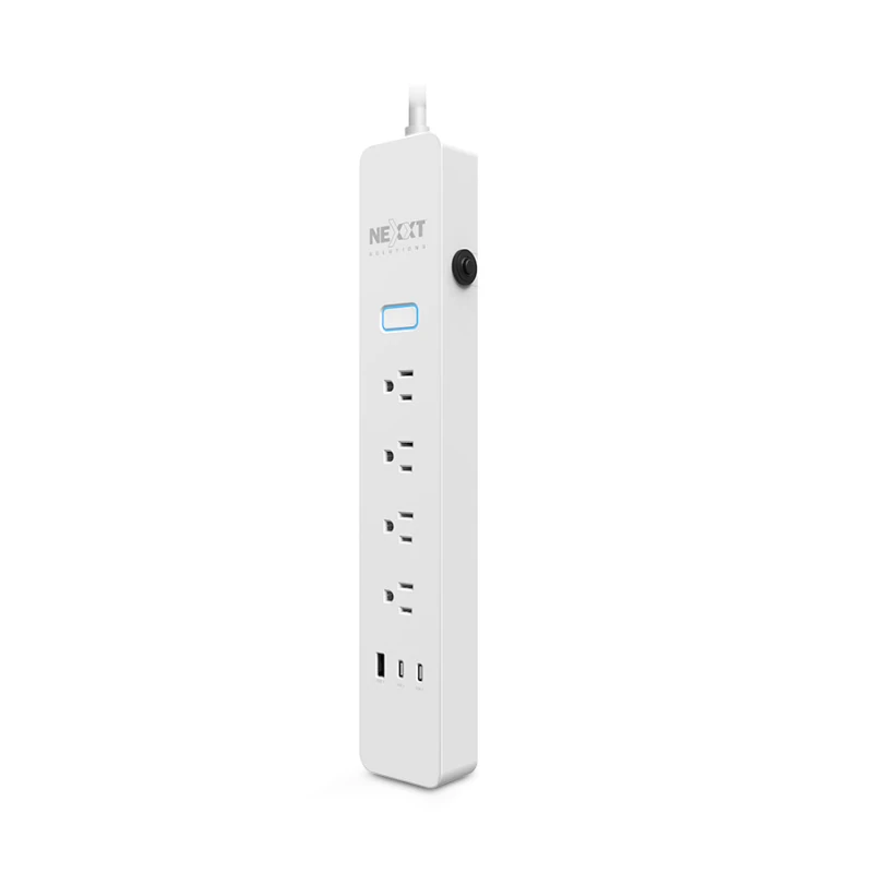 Protector De Picos Inteligente Nexxt 4 Salidas 1Usb-A+2Usb-C Blanco