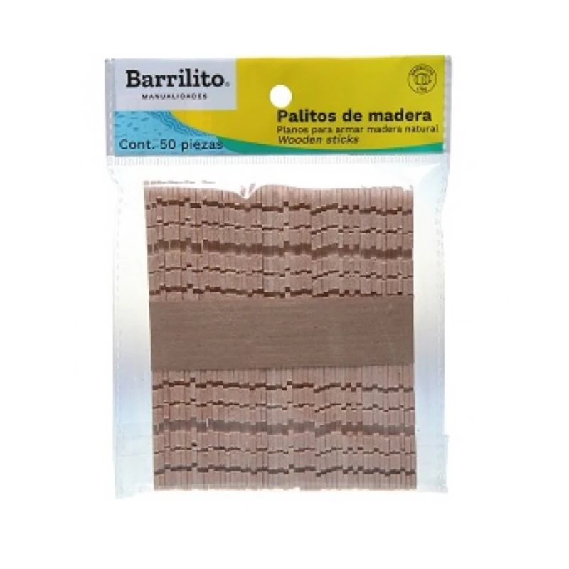 Palitos De Madera Para Armar Paquete50 Barrilito