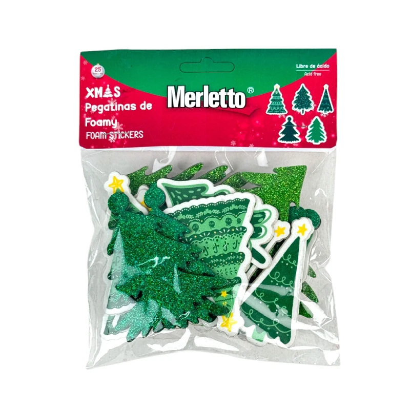 Foamy Adhesivo 3D Pinos Navideños Merletto