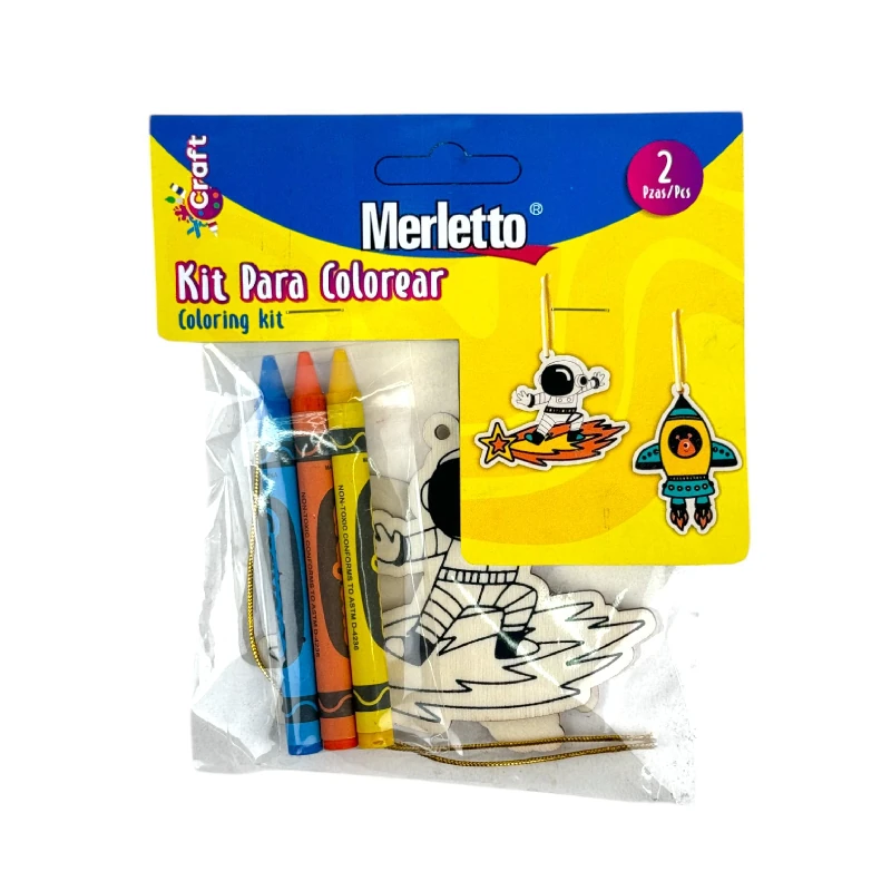 Set Colorea Madera Con Crayones Merletto