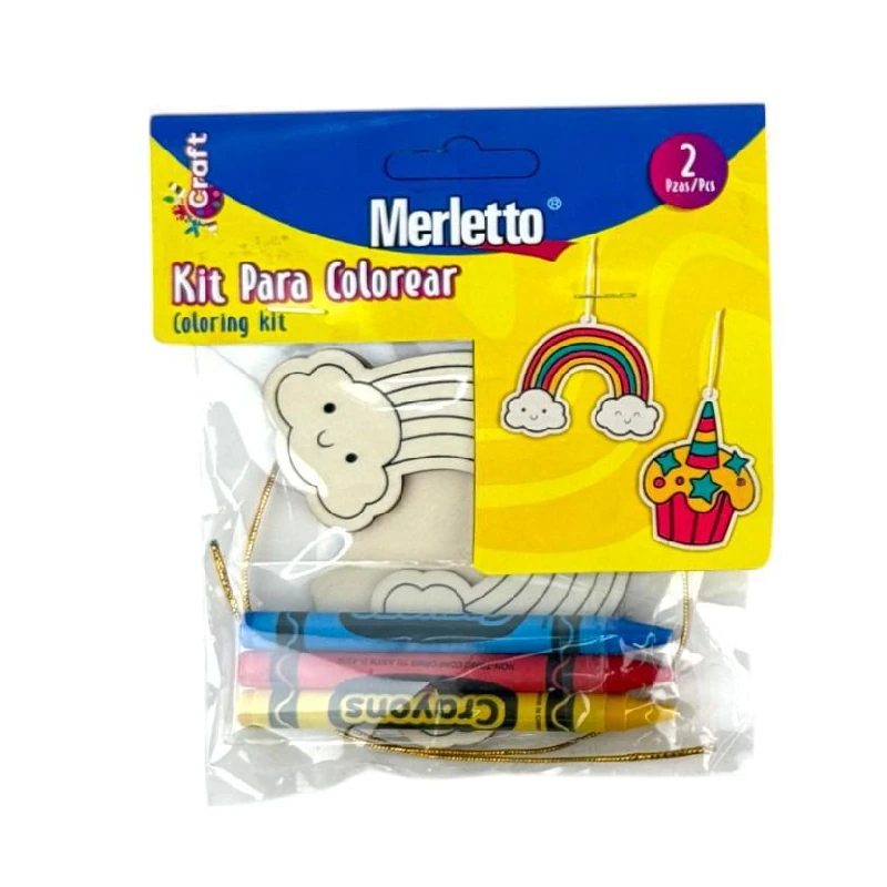 Set Colorea Madera Con Crayones Merletto