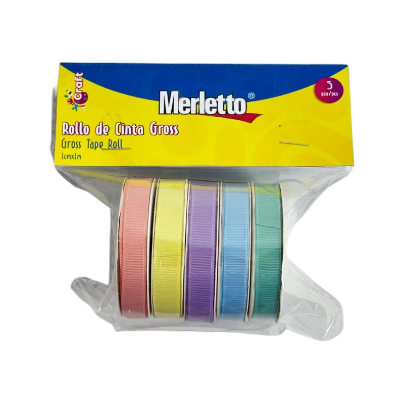 Cinta Decorativa Merletto V/Colores Pastel Pqt5