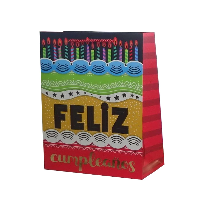 Bolsa Para Regalo Merletto Mediana Feliz Cumpleaños Surtido