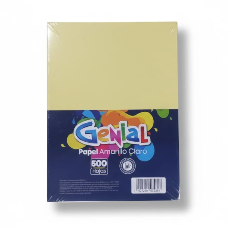 Papel Carta B20 Amarillo Claro 500 Hojas Genial