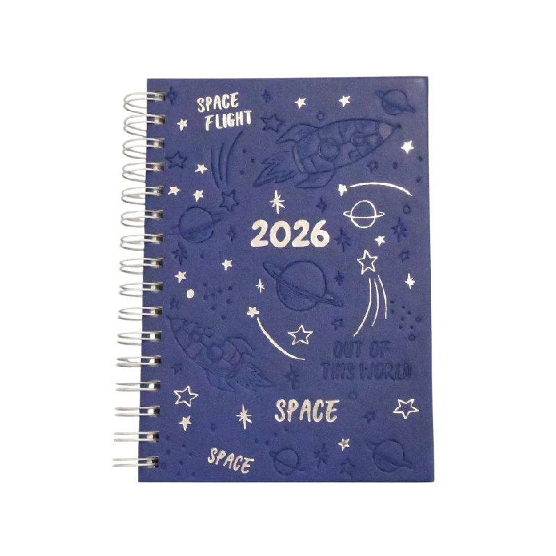 Agenda Espiral 2026 Ferrini Con Diseño Azul Galaxi 01
