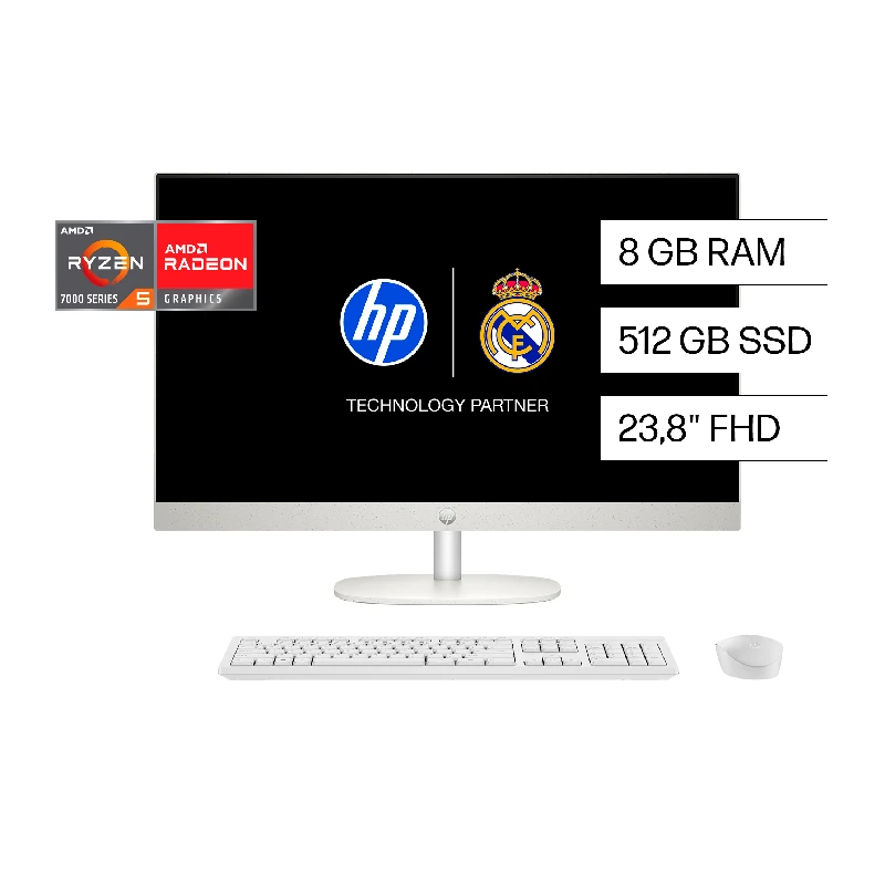 Computadora Hp Cr0250la 23.8 Pulgadas Amd Ryzen 5 -8Gb-512Gb Ssd