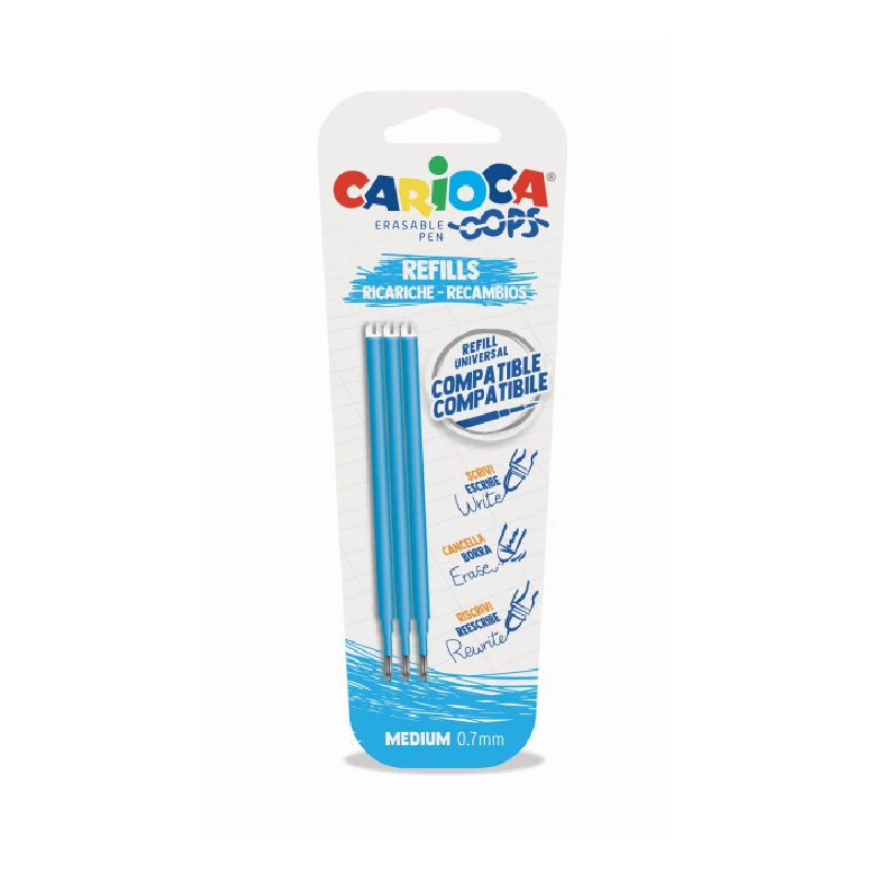 Repuesto Carioca Paquete 3 Boligrafo Azul Oops