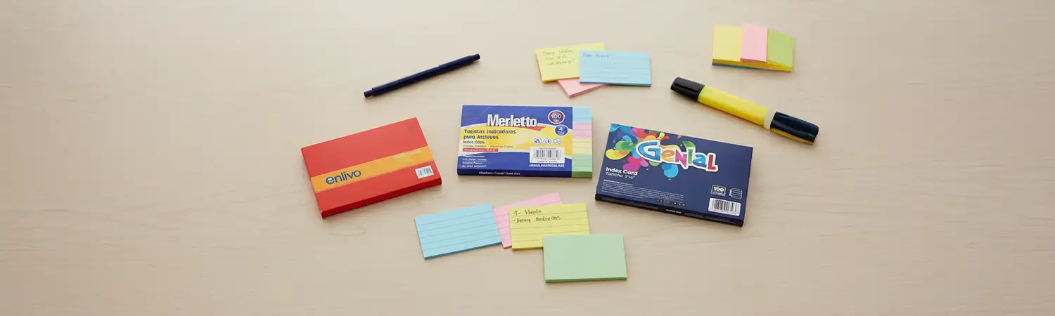 Tarjetas index para estudio y organización