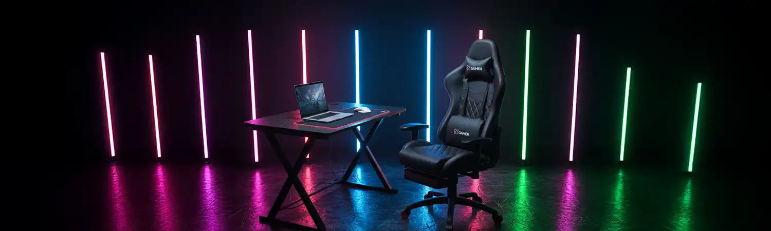 Silla Gaming Pro GL4 300 lb con brazos 2D Nenotech