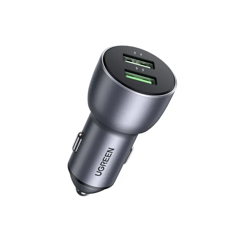 Cargador Para Carro 2Usb-A Gris 36W Carga Rapida Cd213 Ugreen