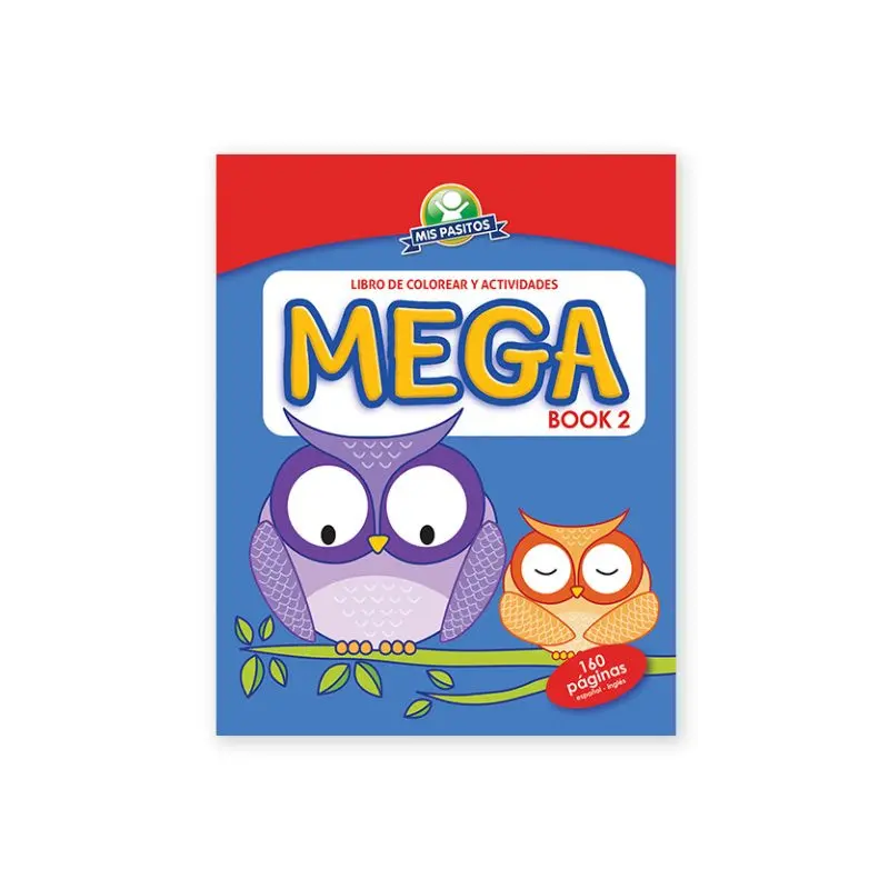 Libro Actividades Y Colorear Mega Book2 Español-Ingles Buho Mis Pasitos