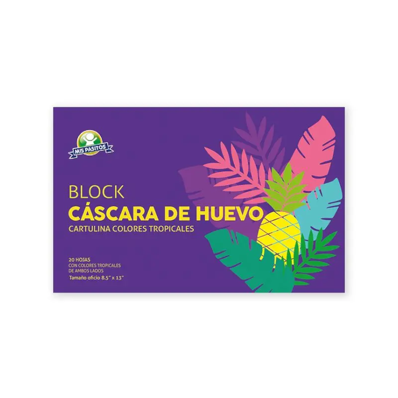 Block Tamaño Oficio Cartulina Tropical 20Hojas Mis Pasitos