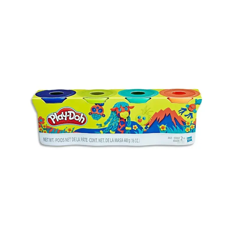 Plastilina Play Doh 4 Colores Clasicos Blanco/Rojo/Amarillo/Azul
