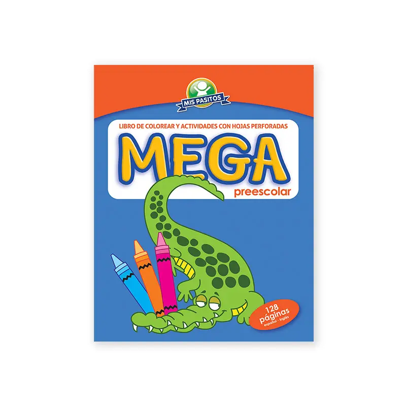 Libro Actividades Y Colorear Mega Pre-Escolar Cocodrilo Mis Pasitos