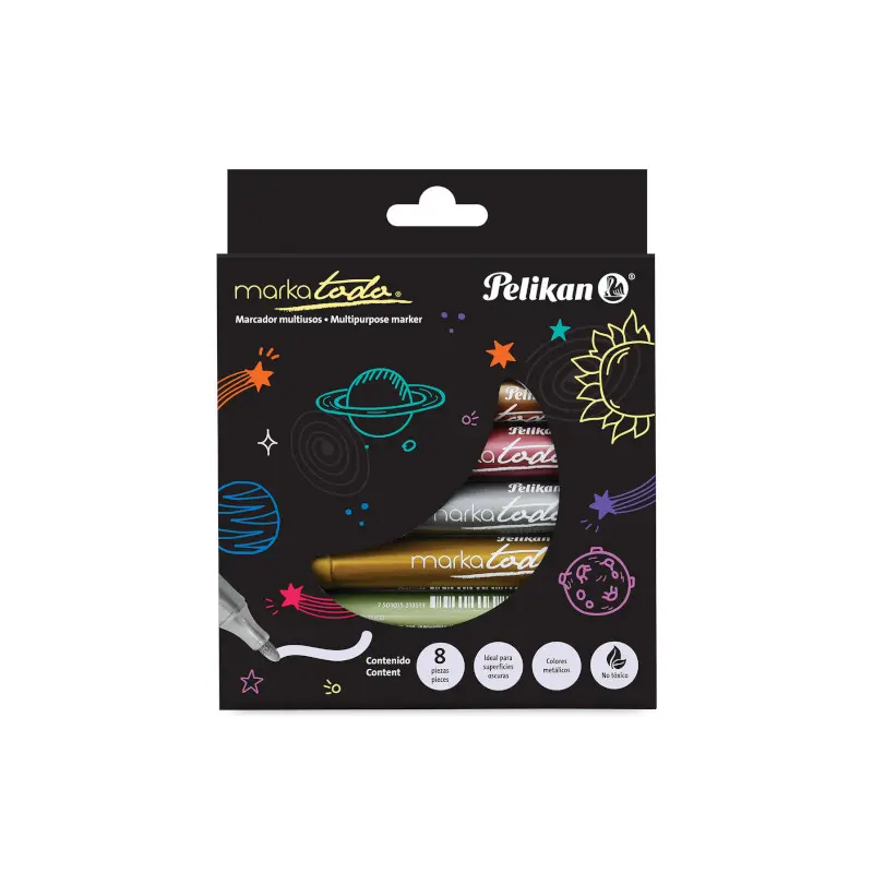 Marcador Markatodo Pelikan 8 Colores Metalicos