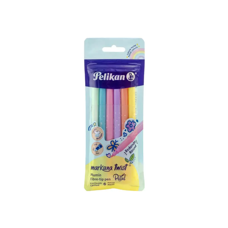 Marcador Pelikan Markana Twist 6 Colores Pastel