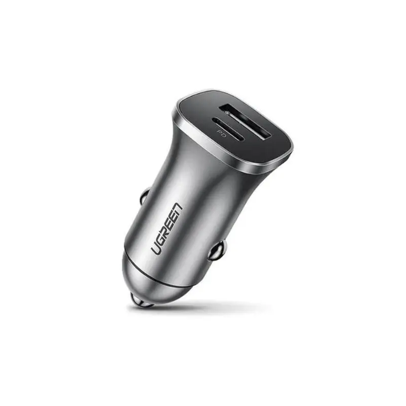 Cargador Para Carro 1Usb-A+1Usb-C Gris 18W Cd130 Ugreen