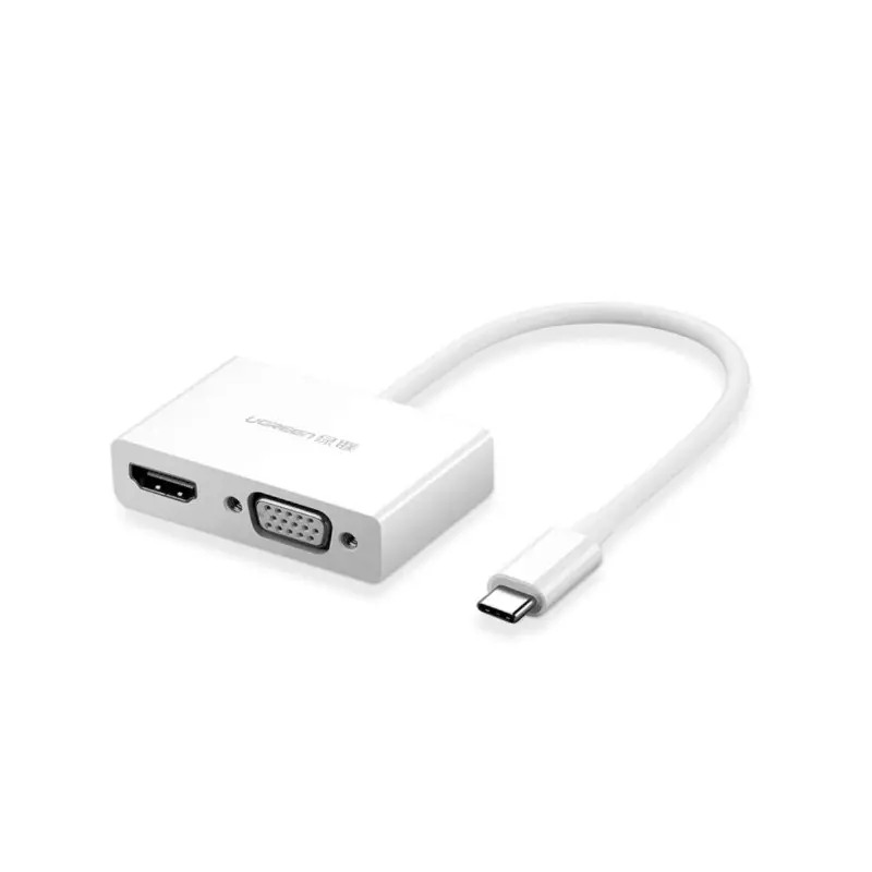 Adaptador Usb-C A Hdmi + Vga Mm123 Blanco Ugreen