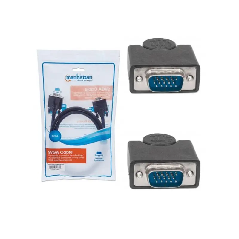 Cable Svga  Macho A Macho  Hd15  6 Pies  Negro  Manhattan  311731