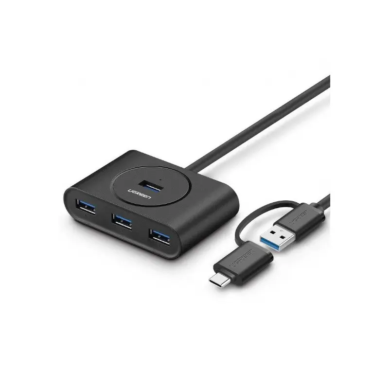 Hub Usb 3.0 4 Puertos + Usb-C 1M Negro Cr113 Ugreen