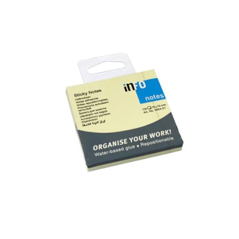 Nota Adhesiva Infonote 3X3 Amarillo Blister 12 Piezas 5654-01H