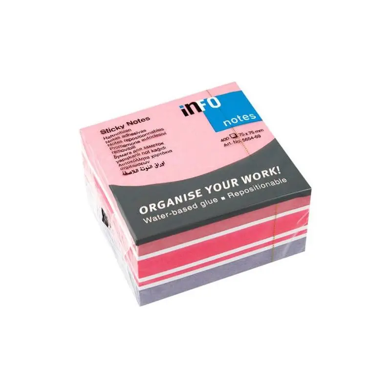 Nota Adhesiva Infonote 3X3 Surtido Cubo 5654-69 400 Hjs