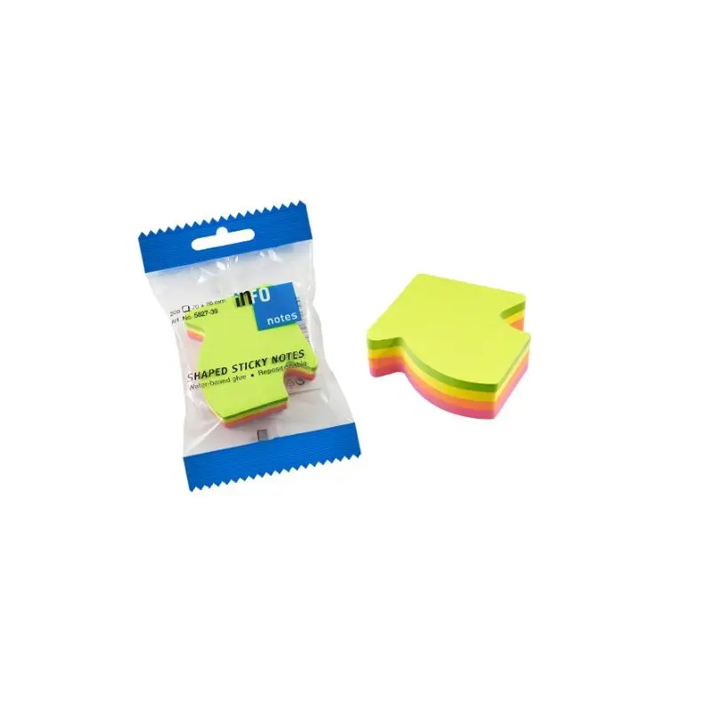 Nota Adhesiva Infonote 3X3 Figura de Flecha Curva 4Col 5827-39 200 Hjs