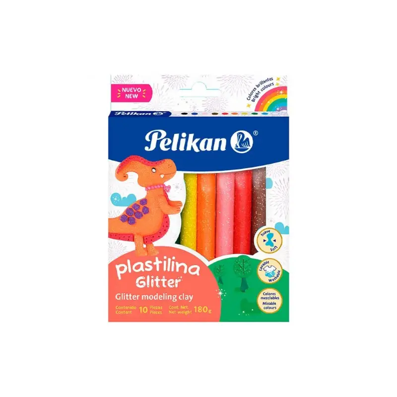 Plastilina Pelikan 10 Colores Glitter
