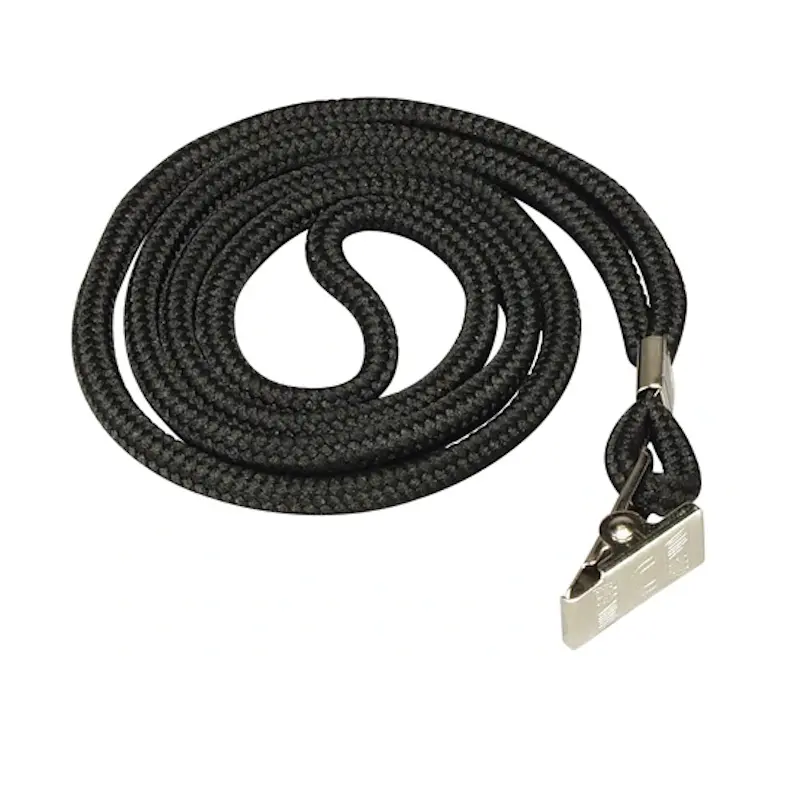 Cordon Para Gafete Negro 36  Con Clip 69409