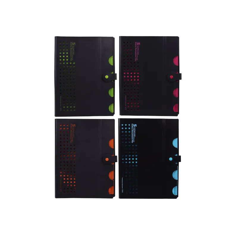 Acordeon Plastico Tamaño Carta 5 Divisiones Con Liga Surtido Merletto