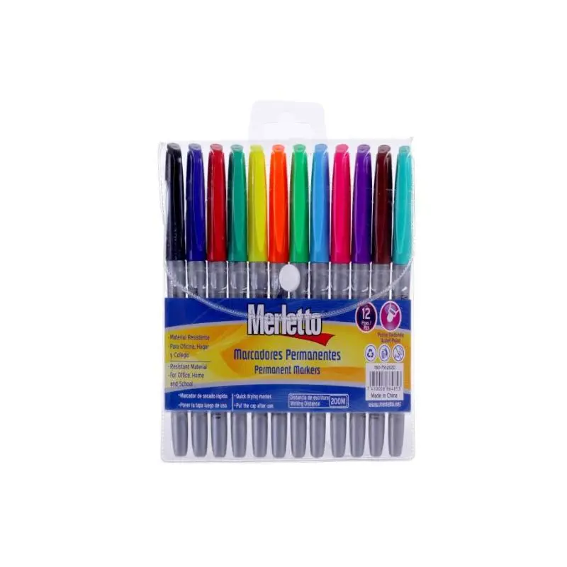 Marcador Perman Merletto 12 Colores Fino