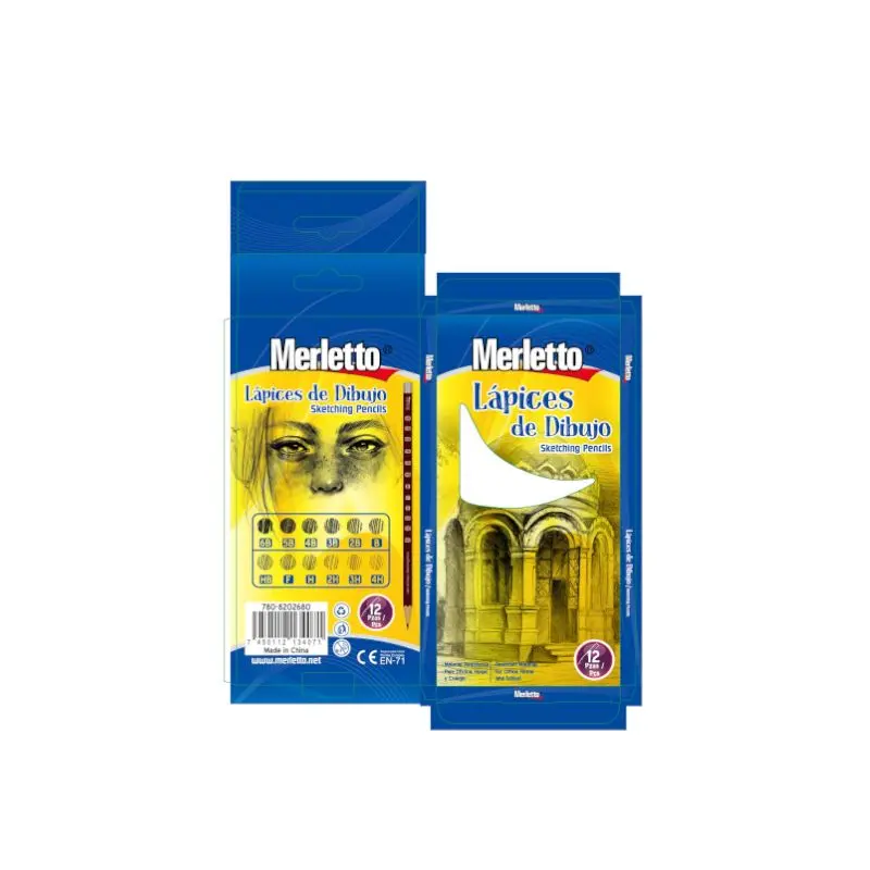Lapiz Grafito Dibujo Tecnico 12 unidades Surtido Merletto