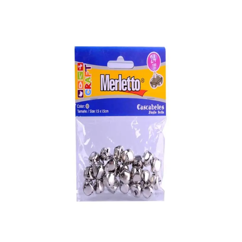 Cascabel Para Manualidad Plata 24 Piezas Merletto