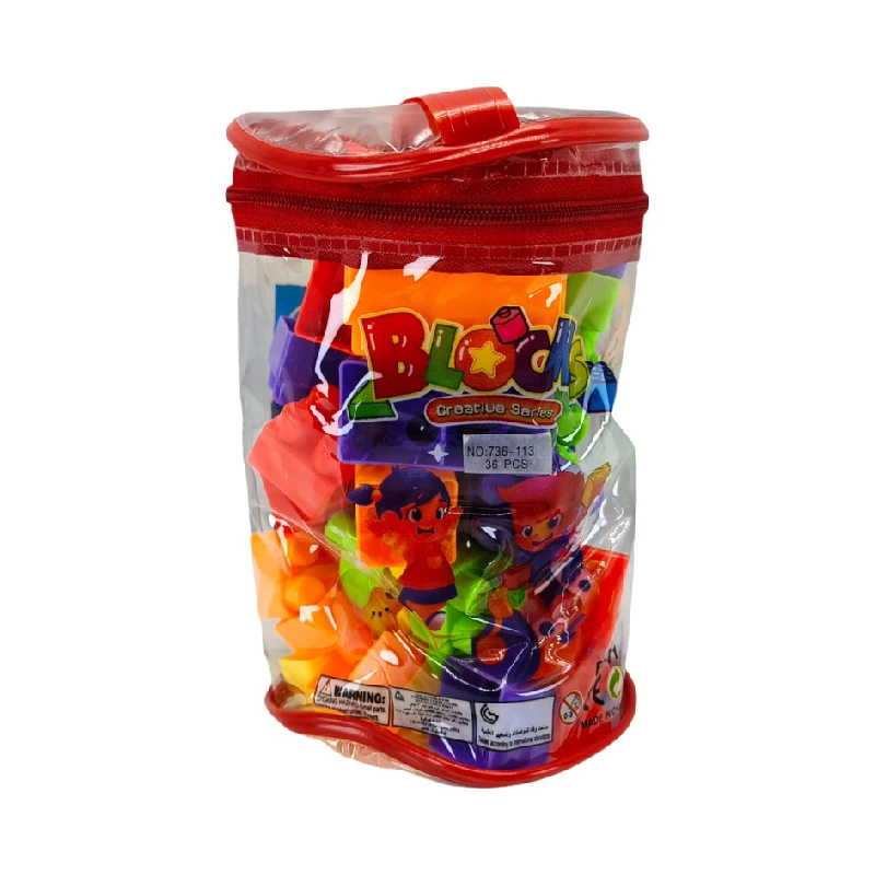 Juego Didactico Bloques Paquete 36 Bolsa
