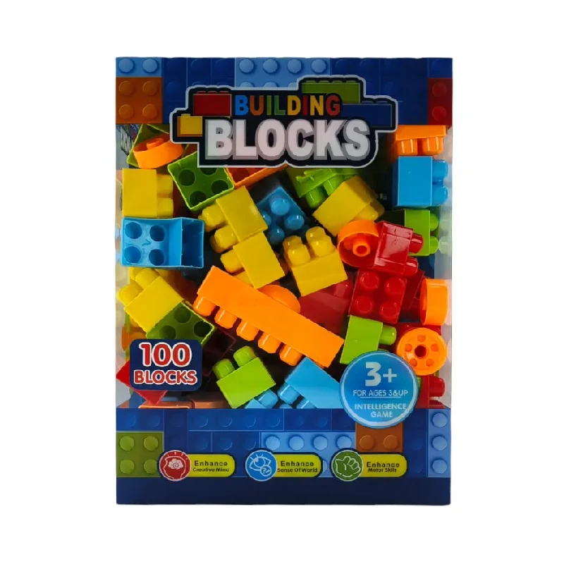 Juego Didactico Bloques Paquete 100 Caja