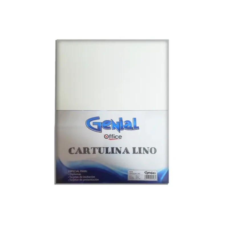 Cartulina Tamaño Carta Paquete100 Lino Blanca