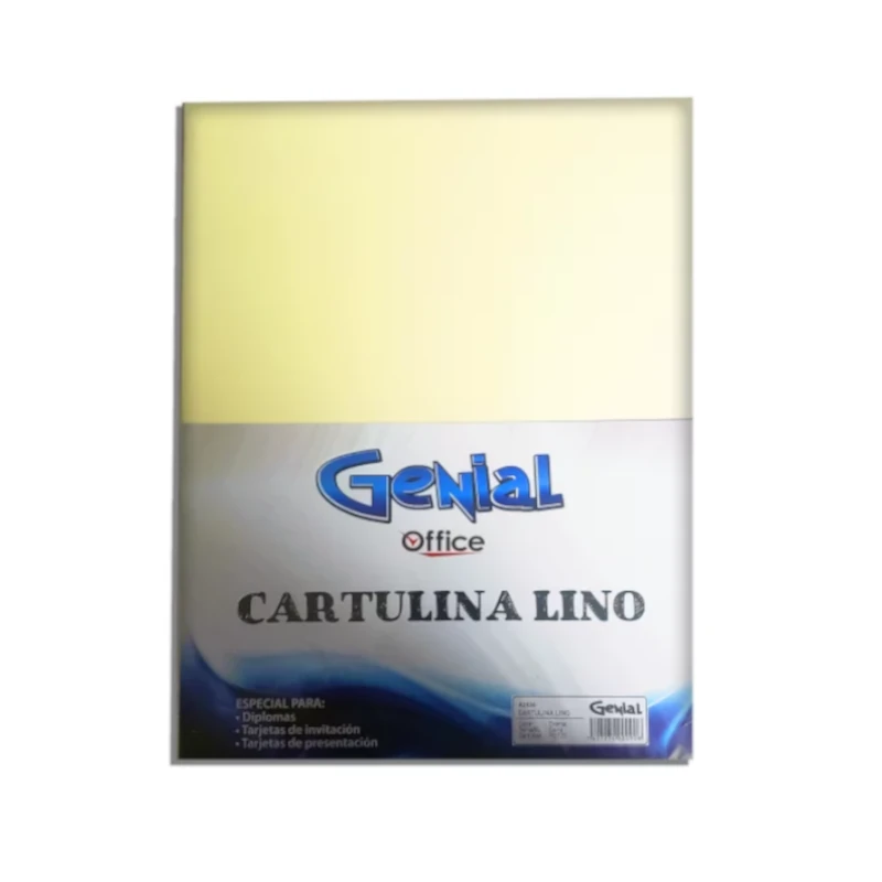 Cartulina Tamaño Carta Paquete20 Lino Crema