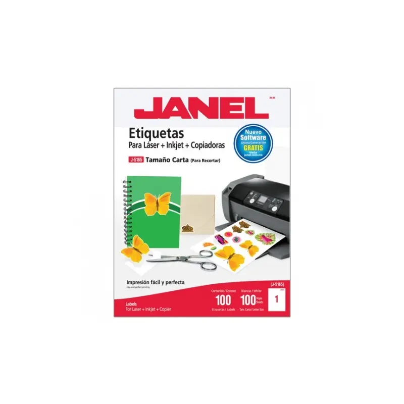 Etiqueta Janel 8-1/2X11 Las/Ink J-5165 100 Hjs