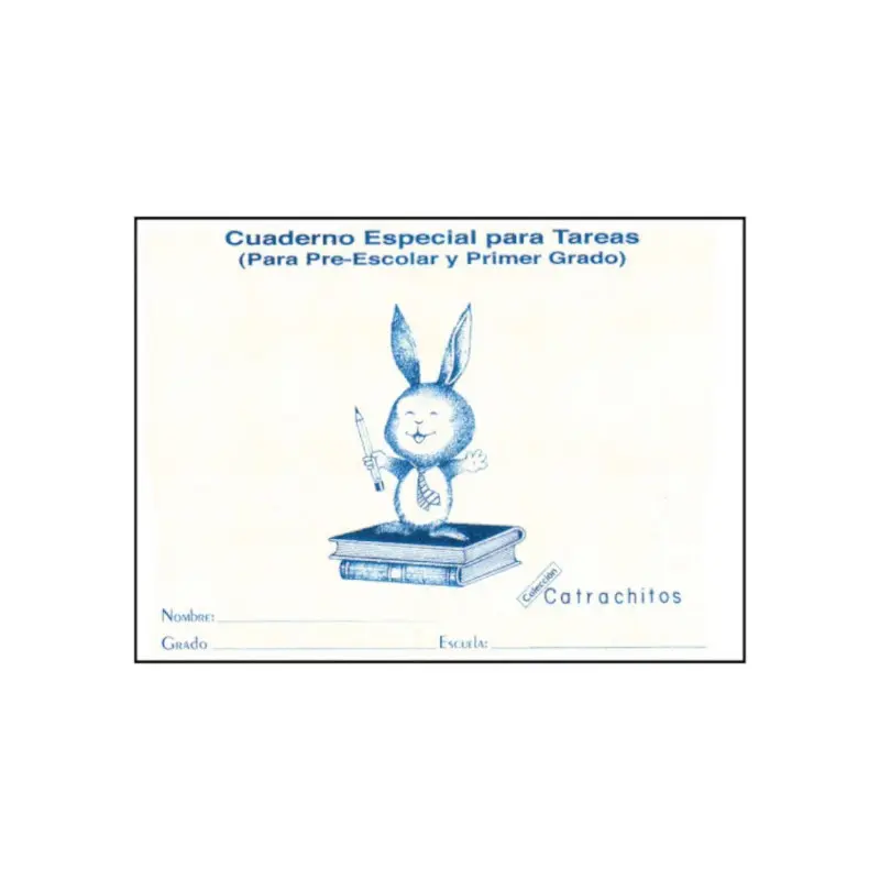 Cuaderno Tarea Catrachito Pre-Esc / 1er Grado Conejito