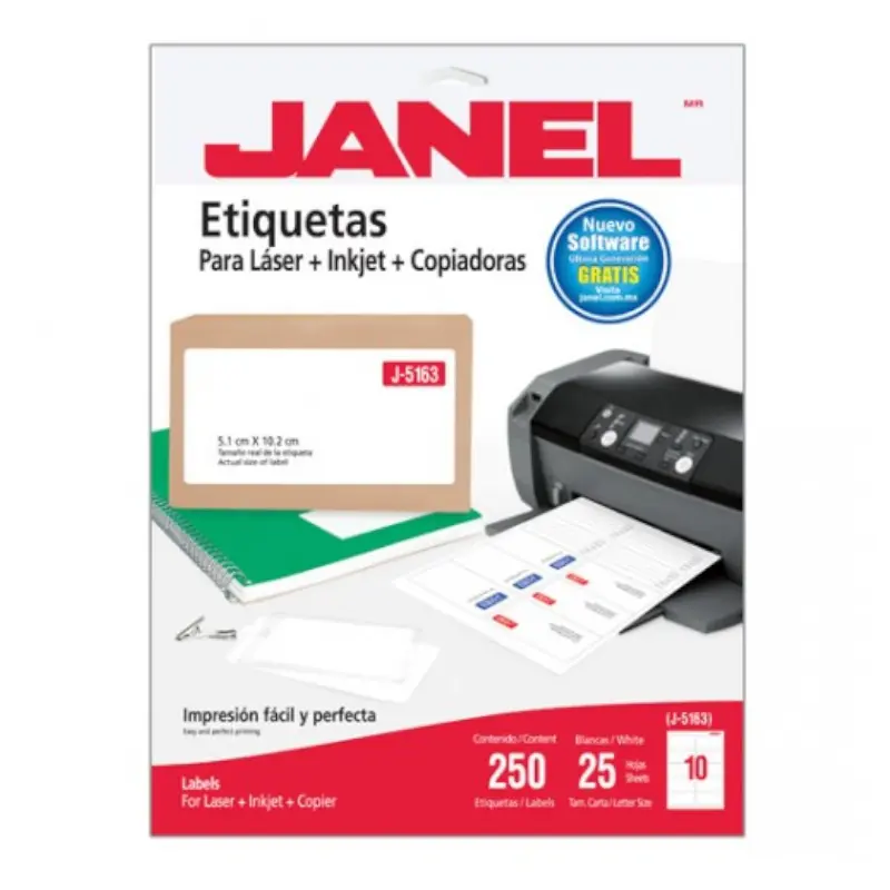 Etiqueta Janel 2 X 4 Las/Ink J-5163 25 Hjs