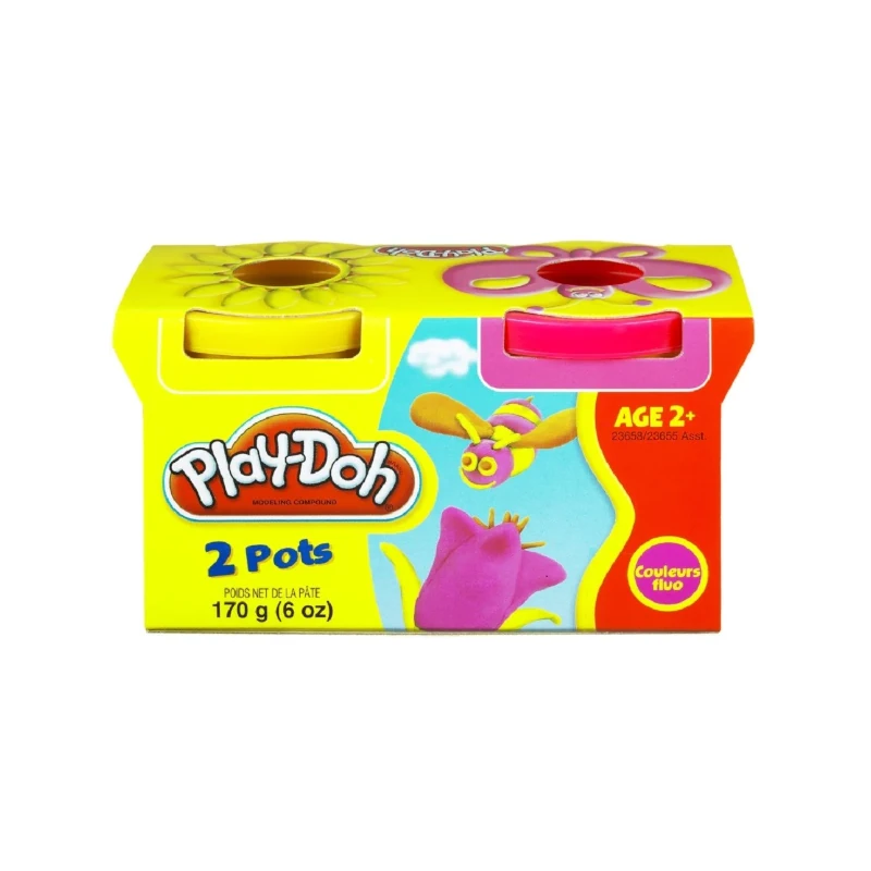 Plastilina Play Doh 2 Colores Neon Rosa  Amarillo 6Oz 2+