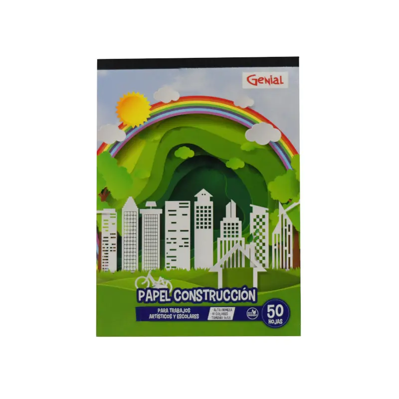 Block 9x12 Papel Construccion 50hjs Genial