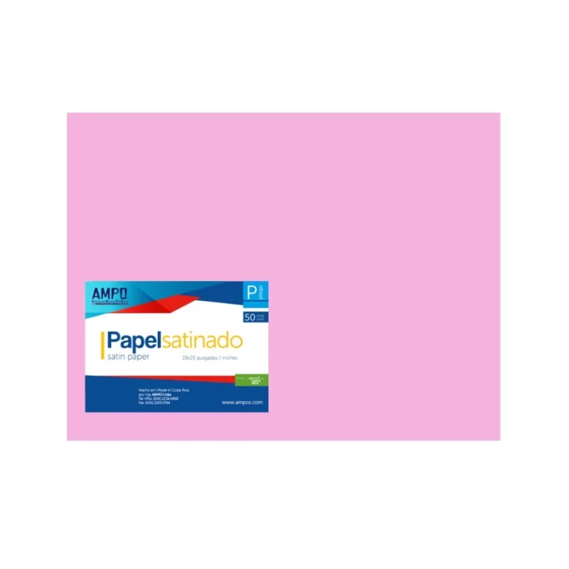 Cartulina Lustre Rosado Claro 58X63Cm